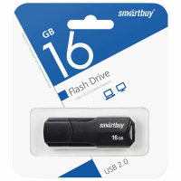 Флеш-диск 16 GB SMARTBUY Clue USB 2.0, черный, SB16GBCLU-K (513784)