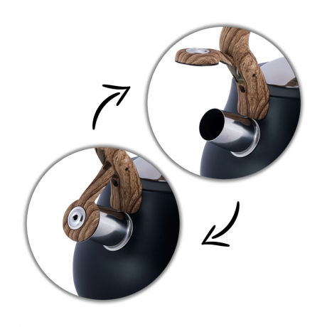 Нарушена упаковка!  <309752> Чайник 2,7л из нержавеющей стали со свистком и нейлоновой ручкой Kamille  1092