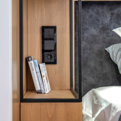 Выключатель двухклавишный (черный матовый) Werkel W1120008