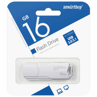 Флеш-диск 16 GB SMARTBUY Clue USB 2.0, белый, SB16GBCLU-W (513785)