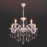 Подвесная люстра Eurosvet Veletta 10108/5 белый/прозрачный хрусталь Strotskis a045451 