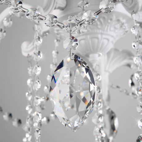 Подвесная люстра Eurosvet Veletta 10108/5 белый/прозрачный хрусталь Strotskis a045451 