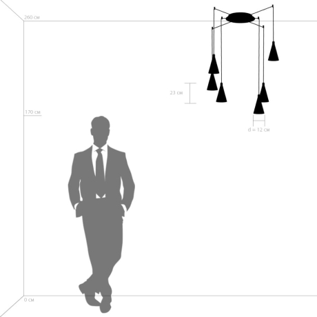 Люстра-паук Lightstar с поддержкой Маруся Cone 757069 