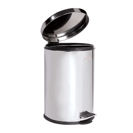 Нарушена упаковка! <209760> Ведро-контейнер для мусора (урна) с педалью LAIMA "Classic", 12 л, зеркальное, нержавеющая сталь, со съемным внутренним ведром, 232261 (232261)