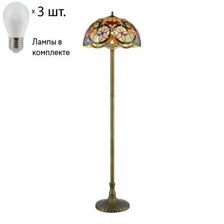 Торшер с лампочками Velante 818-805-03+Lamps E27 P45 
