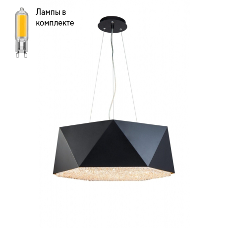 Светильник подвесной с Led лампочками в комплекте Lucia Tucci MOON 4670.9 black+Lamps 