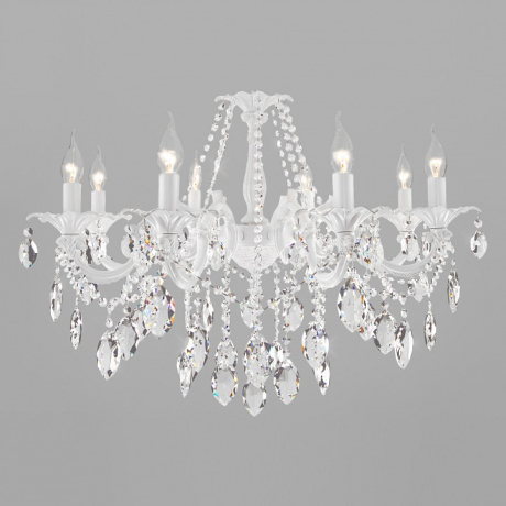 Подвесная люстра Eurosvet Veletta 10108/8 белый/прозрачный хрусталь Strotskis 