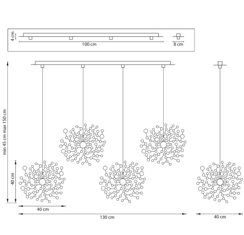 Люстра подвесная с Led лампочками в комплекте Lightstar L4PL721132+Lamps 