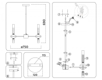 Подвесная люстра Ambrella Light High Light Modern LH55360
