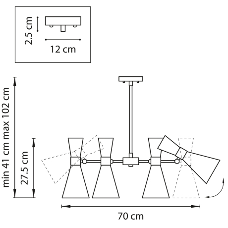 Люстра на штанге Lightstar с поддержкой Алисы, Dumo (MD8506/6A) 816067 