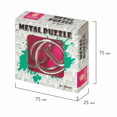 Нарушена упаковка!  <235404> Головоломка металлическая ЗОЛОТАЯ СКАЗКА, 1 шт., 12 видов, в дисплее, 662091 (662091)