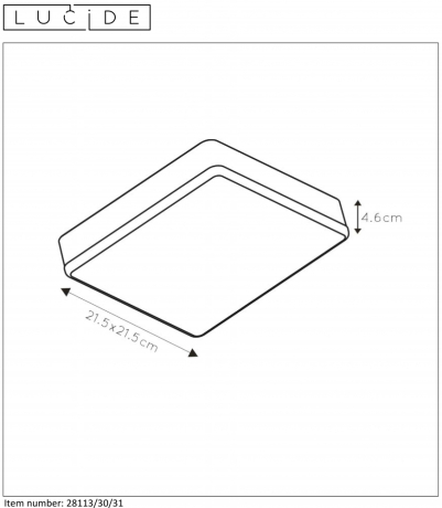 28113/30/31 Потолочный светодиодный диммируемый светильник Lucide Ceres-Led 