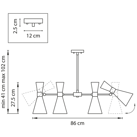 Люстра на штанге Lightstar с поддержкой Алисы, Dumo (MD8506/8A) 816081 