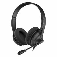 Наушники с микрофоном (гарнитура) A4TECH HU-10, проводные, 2 м, USB, черные, 1611400 (513935)