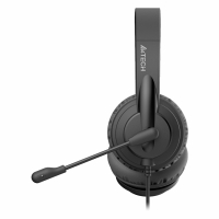 Наушники с микрофоном (гарнитура) A4TECH HU-10, проводные, 2 м, USB, черные, 1611400 (513935)