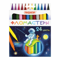 Нарушена упаковка!  <652613> Фломастеры ПИФАГОР "Космическая одиссея", 24 цвета, вентилируемый колпачок, 152446 (152446)