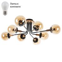 Потолочная люстра с лампочками Arte lamp A2716PL-8BK+Lamps