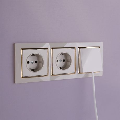 Розетка с заземлением, без рамки Werkel слоновая кость W1171303