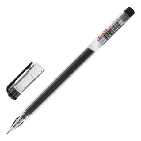 Нарушена упаковка!  <301494> Ручка гелевая STAFF "Basic" GP-675, ЧЕРНАЯ, длина письма 1000 м, игольчатый узел 0,5 мм, линия письма 0,35 мм, 143675 (143675)