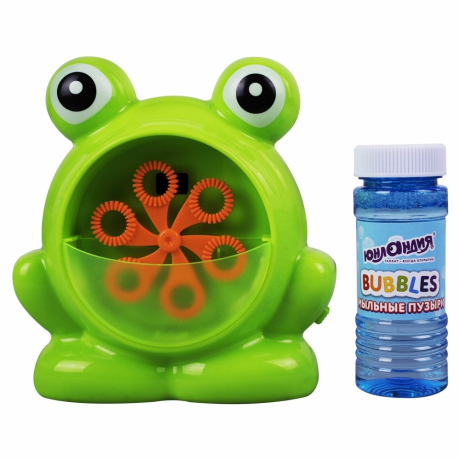 Нарушена упаковка! <604343> Машинка автоматическая для мыльных пузырей "ЛЯГУШОНОК", 50 мл, ЮНЛАНДИЯ, 664481 (664481)