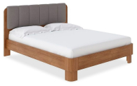 Кровать полутораспальная Wood Home 2 Орматек 140-200 Кровать Wood Home 2 Антик (сосна) с брашированием/Лама Светло-серый (DK)