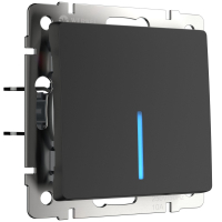 Выключатель одноклавишный  с подсветкой (черный матовый) Werkel W1110108