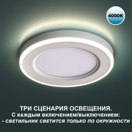 Нарушена упаковка! <618977> Встраиваемый трёхрежимный светильник Novotech Span 359016