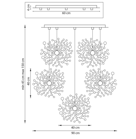 Люстра подвесная с Led лампочками в комплекте Lightstar L5PR721132+Lamps 