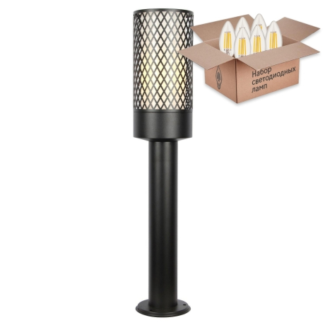 Уличный светильник с лампочкой Favourite Barrel 3020-1T+Lamps Е27 Свеча