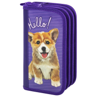 Пенал ПИФАГОР, 3 отделения, ламинированный картон, "Little Dog", 19х11 см, 229214 (229214)