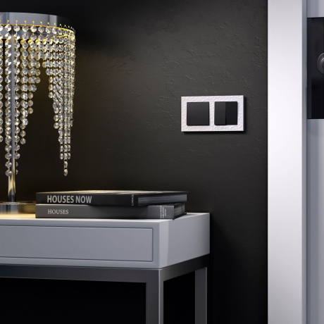 Выключатель проходной одноклавишный без рамки Werkel черный матовый W1112008