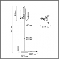Торшер Odeon Light LARK 5431/12FL