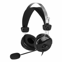 Наушники с микрофоном (гарнитура) A4TECH HU-7P, проводные, 2 м, USB, черные, 1379906 (513939)
