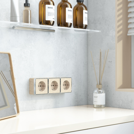 Розетка с заземлением Gallant (шампань рифленый) Werkel W5071010