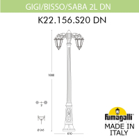 K22.156.S20.AXF1RDN Фонарный столб Fumagalli GIGI BISSO/Saba 2L DN