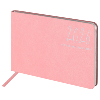 Нарушена упаковка!  <795224> Еженедельник датированный 2026 МАЛЫЙ ФОРМАТ 105х160 мм, А6, BRAUBERG "Blaze", фольга, розовый, 117215