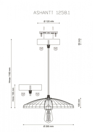 Ashanti 1258.1 Подвесной светильник Lucia Tucci 