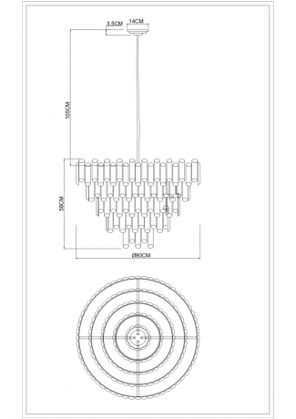 Люстра подвесная с лампочками DIVINARE 3511/17 LM-16+Lamps 