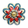 Нарушена упаковка!  <303117> 66110 BLUMEN HAUS Ручка керамическая для мебели ''Лотос'', ручная роспись, цвет белый, рисунок цветной /246/6