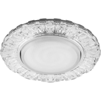 Нарушена упаковка. <175838> Светильник встраиваемый с белой LED подсветкой Feron CD4023 потолочный GX53 без лампы прозрачный 29476