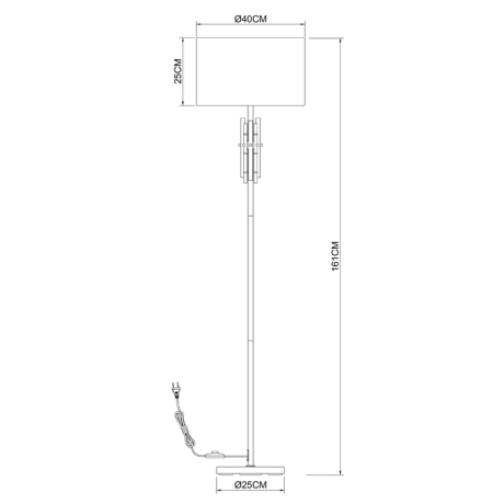 Торшер с лампочкой Arte lamp A4097PN-1CC+Lamps 
