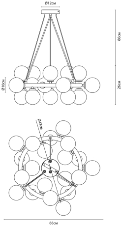 Люстра с лампочками. Комплект от Lustrof. №444905-615957 