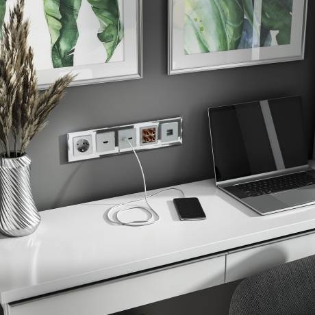 Розетка HDMI (серебряный) Werkel WL06-60-11