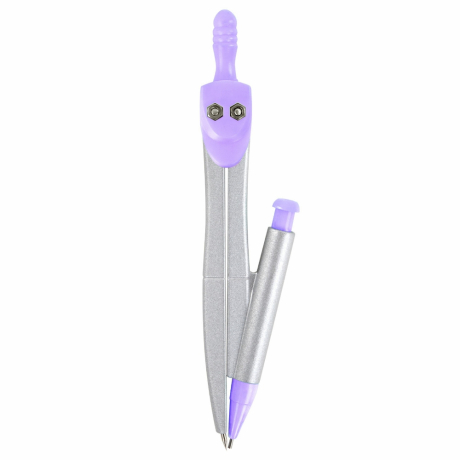 Нарушена упаковка!  <795883> Готовальня BRAUBERG SCHOOL KIT, 9 предметов, циркуль 125 мм, чертежные принадлежности, лаванда, 210713