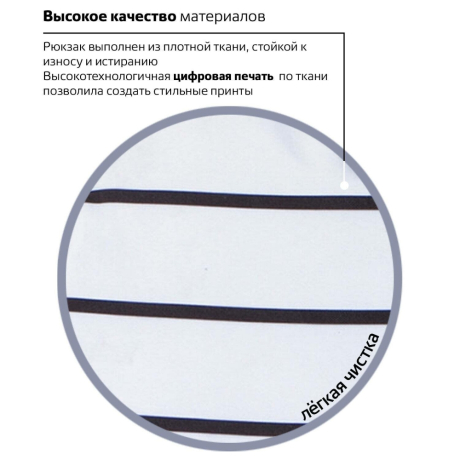 Рюкзак BRAUBERG СИТИ-ФОРМАТ универсальный, "Strip", белый в полоску, 41х32х14 см, 228846 (228846)