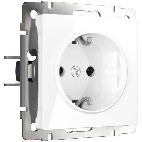 Розетка с заземлением, без рамки Werkel белый W1171301