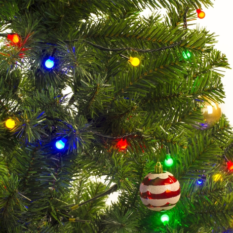 Нарушена упаковка!  <218877> Электрогирлянда-нить комнатная "Шарики" 10 м, 100 LED, мультицветная 220 V, контроллер, ЗОЛОТАЯ СКАЗКА, 591102 (591102)