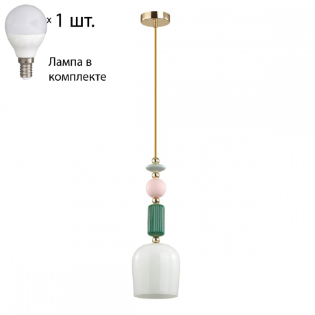 Подвесной светильник с лампочкой Odeon Light Candy 4861/1+Lamps E14 P45 