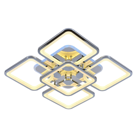 Светодиодная диммируемая люстра с ПДУ Profit Light 8057/4+1 CHR 170W+10W RGB 