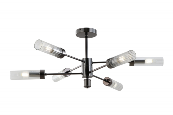 Люстра на штанге с лампочками iLamp 15609-6 AN+CL+Lamps 